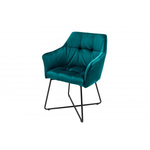 BERNARD design bársony szék - türkiz