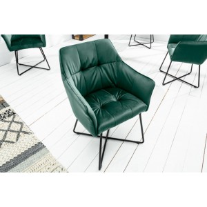 BERNARD design bársony szék - zöld