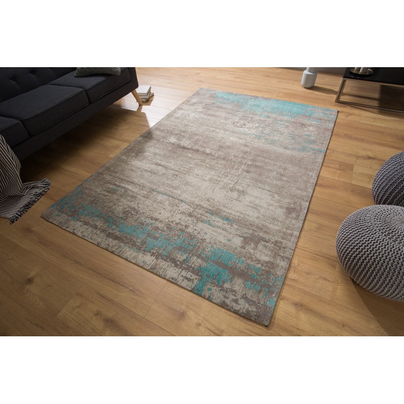 ERODE modern szőnyeg - szürke/türkiz