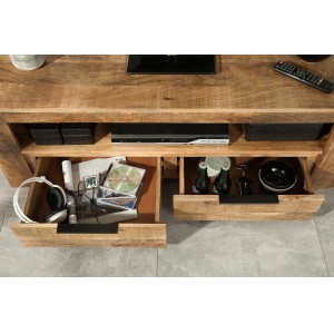 CRAFTER tömör mangófa TV- szekrény - 130cm