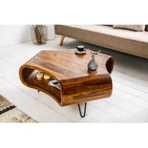 CAMBER tömör rózsafa dohányzóasztal - 90cm Fa