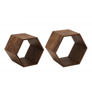 HEXAGONAL tömör rózsafa polc szett