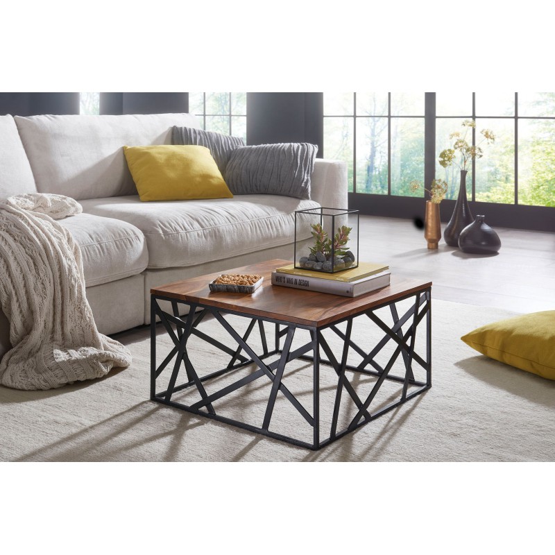 DECCAL tömör rózsafa dohányzóasztal - 60cm