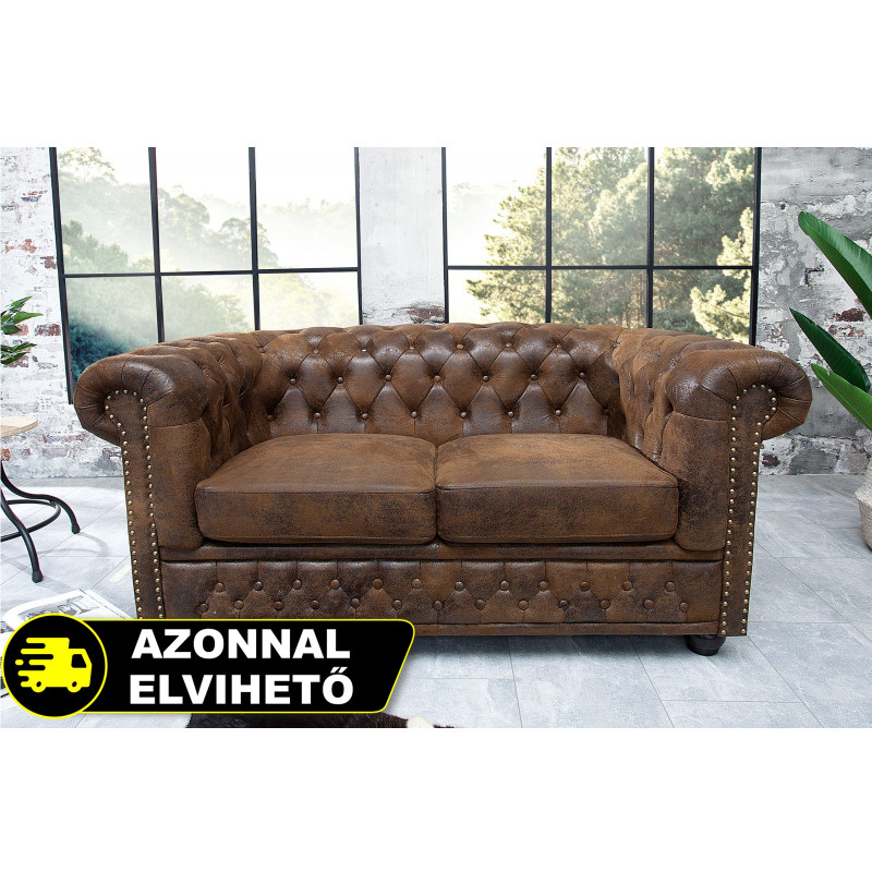 CHESTER design 2 személyes kanapé - antik kávé
