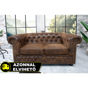 CHESTER design 2 személyes kanapé - antik kávé INVICTA