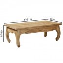 OPIUM tömör akácfa dohányzóasztal 110cm