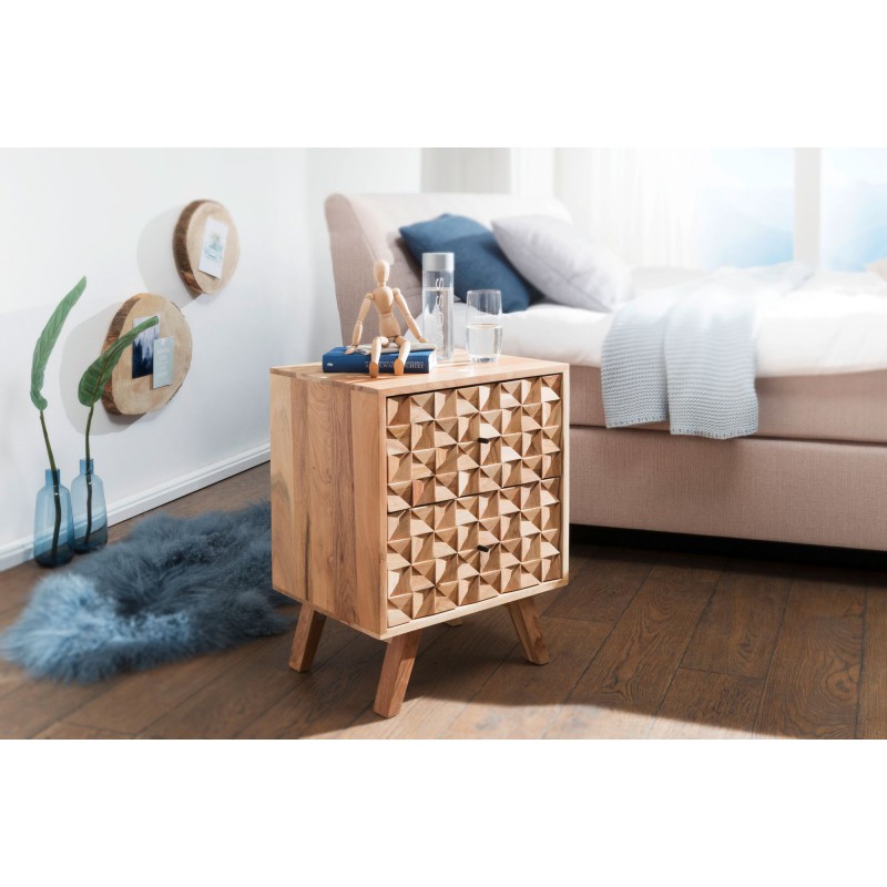 REWA tömör akác éjjeliszekrény - 44cm