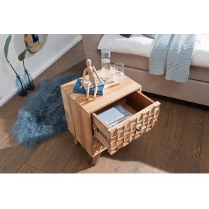 REWA tömör akác éjjeliszekrény - 44cm