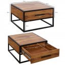 TESS  tömör rózsafa dohányzóasztal - 65cm