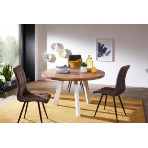VIDAN tömör rózsafa kerek étkezőasztal - 130cm Étkezőasztalok