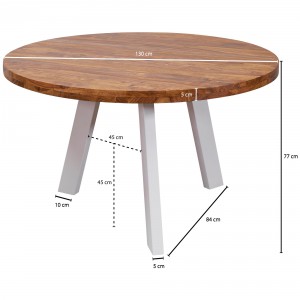 VIDAN tömör rózsafa kerek étkezőasztal - 130cm