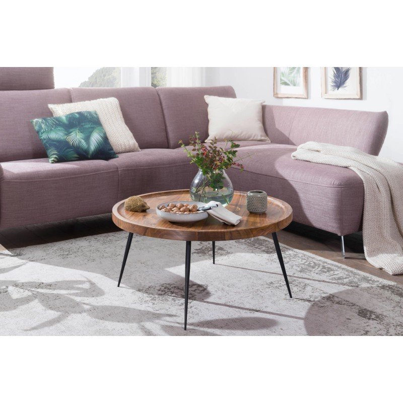 PAULA tömör rózsafa dohányzóasztal - 75cm