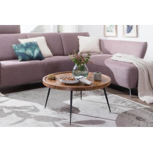 PAULA tömör rózsafa dohányzóasztal - 75cm Fa