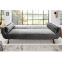SKAGEN modern bársony kanapé - 215cm - szürke