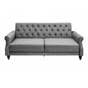 LEONARD-II design bársony kanapé - szürke - 220cm