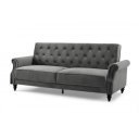 LEONARD-II design bársony kanapé - szürke - 220cm