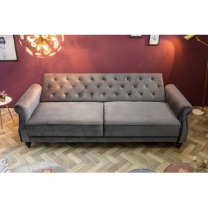 LEONARD-II design bársony kanapé - szürke - 220cm