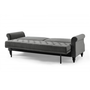 LEONARD-II design bársony kanapé - szürke - 220cm