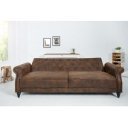 LEONARD-II design bársony kanapé - antik barna - 220cm