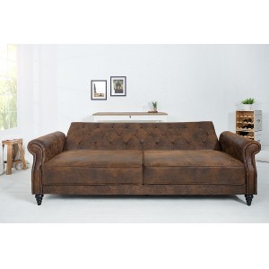 LEONARD-II design bársony kanapé - antik barna - 220cm