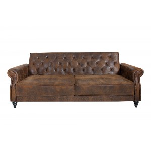 LEONARD-II design bársony kanapé - antik barna - 220cm