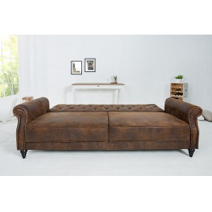 LEONARD-II design bársony kanapé - antik barna - 220cm