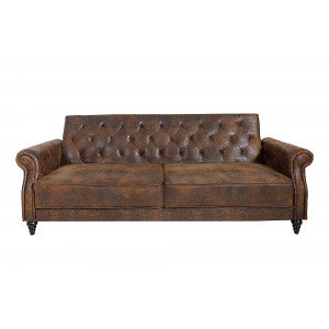LEONARD-II design bársony kanapé - antik barna - 220cm