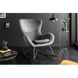 JAZZ design bársony hintaszék - szürke INVICTA