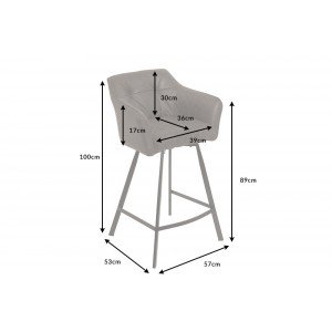 BERNARD design bárszék - antik szürke