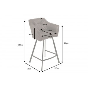BERNARD design bárszék - tóp szürke