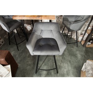BERNARD design bársony bárszék - szürke