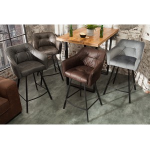 BERNARD design bársony bárszék - szürke