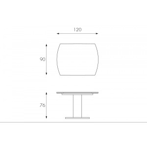 KYOTO bővíthető üveg design étkezőasztal