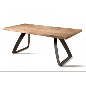 PONTE tölgyfa furnér design étkezőasztal - natur/fekete Étkezőasztalok