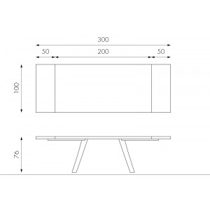 PONTE tölgyfa furnér bővíthető design étkezőasztal - natur/fekete