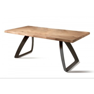 PONTE tölgyfa furnér bővíthető design étkezőasztal - natur/fekete
