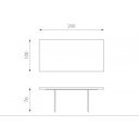 VOLARE tölgyfa dekor design étkezőasztal üveg lábakkal