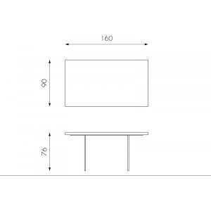 VOLARE tölgyfa dekor design étkezőasztal üveg lábakkal
