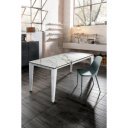 CERAMICA kerámia lapos bővíthető design étkezőasztal- fehér/szürke márvány/márvány /szürke / calacatta