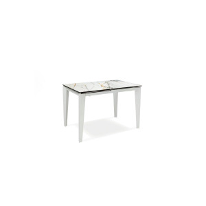 CERAMICA kerámia lapos bővíthető design étkezőasztal- fehér/szürke márvány/márvány /szürke / calacatta