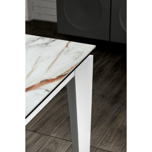 CERAMICA kerámia lapos bővíthető design étkezőasztal- fehér/szürke márvány/márvány /szürke / calacatta