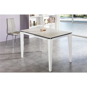CERAMICA kerámia lapos bővíthető design étkezőasztal- fehér/szürke márvány/márvány /szürke / calacatta