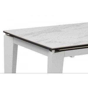 CERAMICA kerámia lapos bővíthető design étkezőasztal- fehér/szürke márvány/márvány /szürke / calacatta
