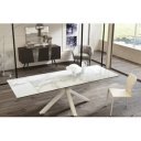 CERAMICA X kerámia lapos bővíthető design étkezőasztal - márvány/beige/szürke márvány/szürke/calacatta márvány