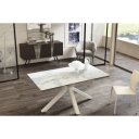 CERAMICA X kerámia lapos bővíthető design étkezőasztal - márvány/beige/szürke márvány/szürke/calacatta márvány