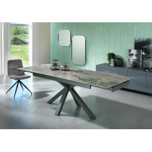 CERAMICA X kerámia lapos bővíthető design étkezőasztal - márvány/beige/szürke márvány/szürke/calacatta márvány