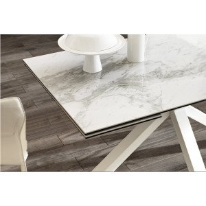 CERAMICA X kerámia lapos bővíthető design étkezőasztal - márvány/beige/szürke márvány/szürke/calacatta márvány