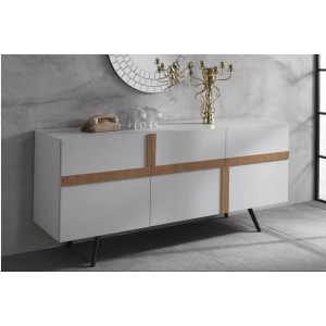 VIGGIANO fehér/tölgy design komód Stones