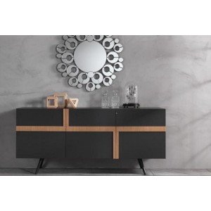 VIGGIANO antracit/tölgy design komód Stones