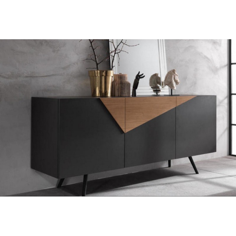 CALVELLO antracit/tölgy elegáns design komód